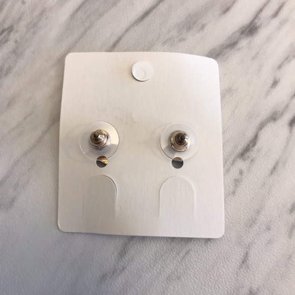 Marble Triangle Earrings Gold White NEW Geometic - Picture 7 of 8